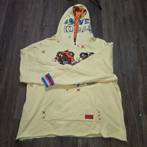 Freshjive Love Kills Hoodie 4XB Big &Tall Graphic Bears Chucky Bride Horror Rare